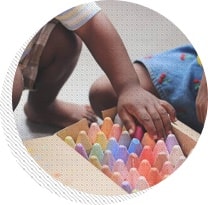 How to Give Kids playing with chalk